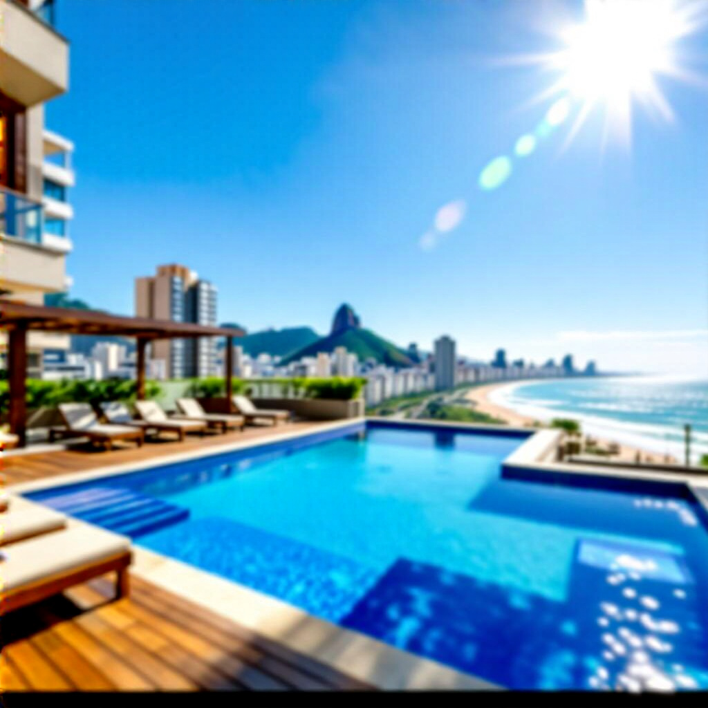 Piscina com vista panorâmica para o mar